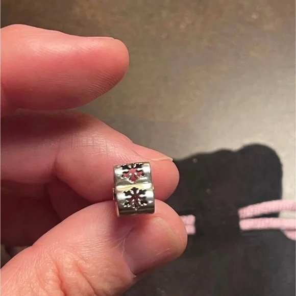 Pandora Heart Charm with Black and White Accents - Picture 2 of 3